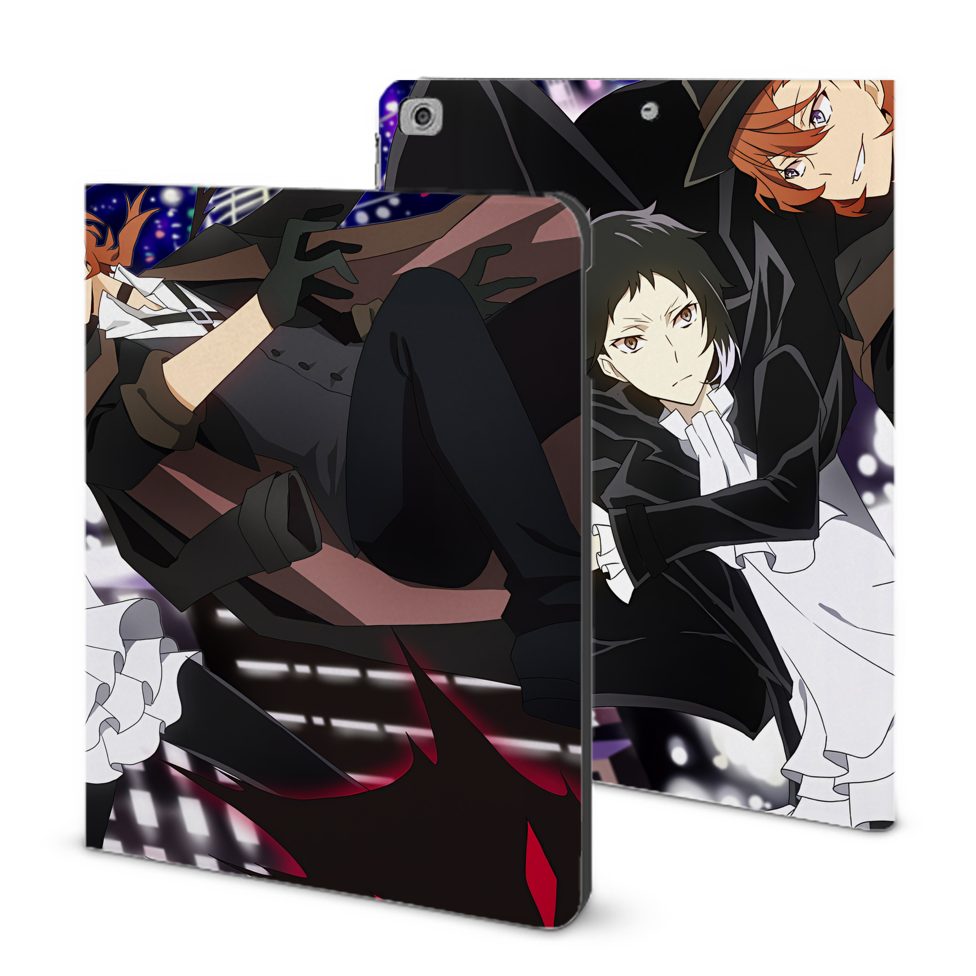 （画像用） 文豪ストレイドッグス Bungo Stray Dogs IPad ケース ブック型 PUレザー TPU 耐衝撃 軽量 薄型 ペン収納なし 全面保護 IPad 各モデル対応